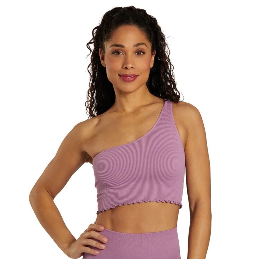 Spiritual Gangster Women’s Medium/Large Luna One Shoulder Pink Crop Tank